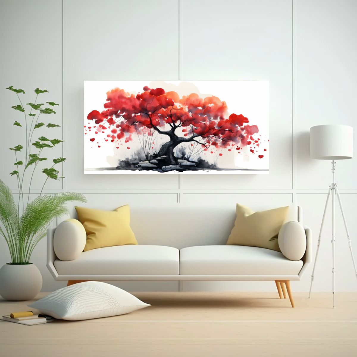 GENERICO - Cuadro Abstracto Estilo Galería Ginkgo Biloba 100x50 Cm