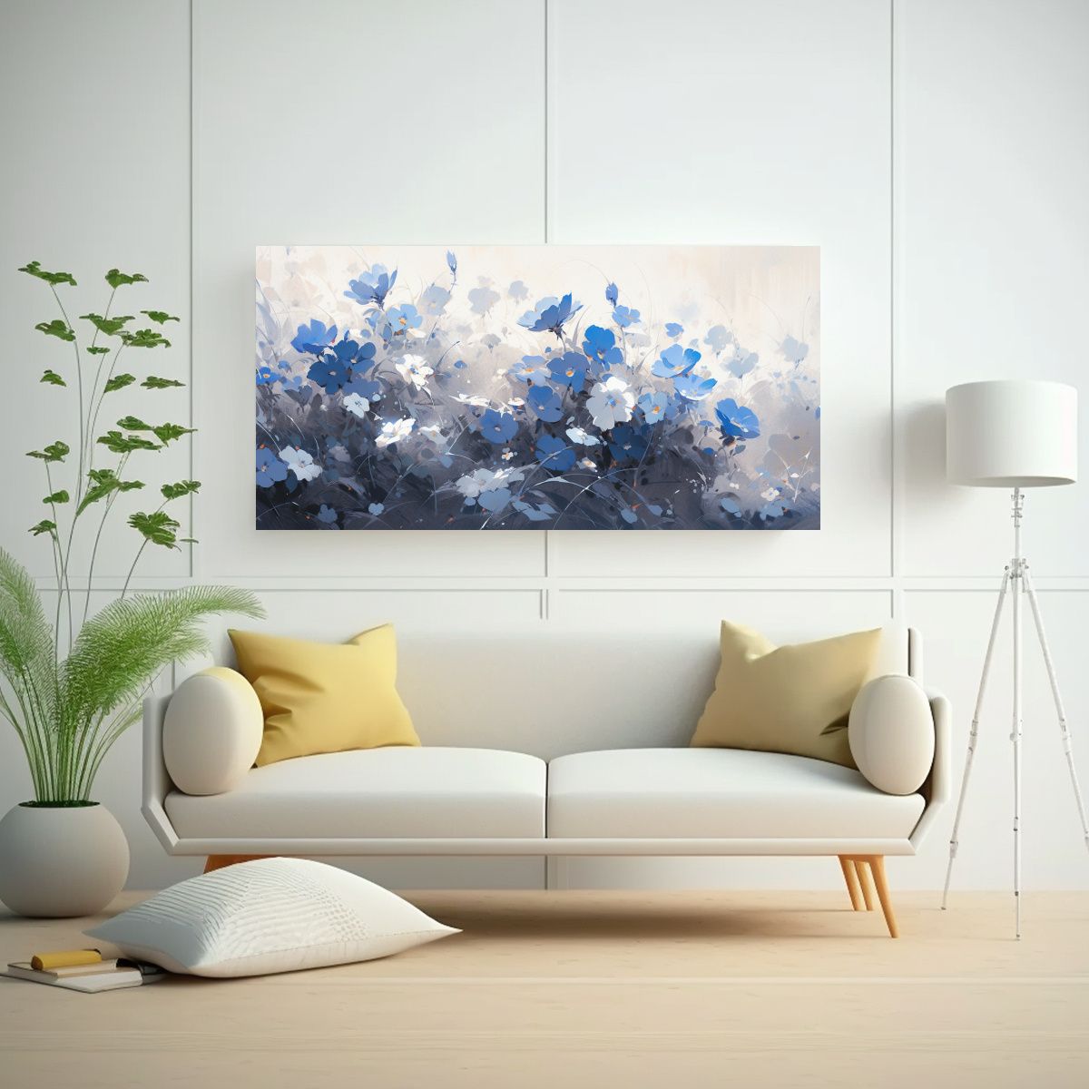 GENERICO - Pintura De Flores En Lienzo Estilo Tonos 80x40 Cm