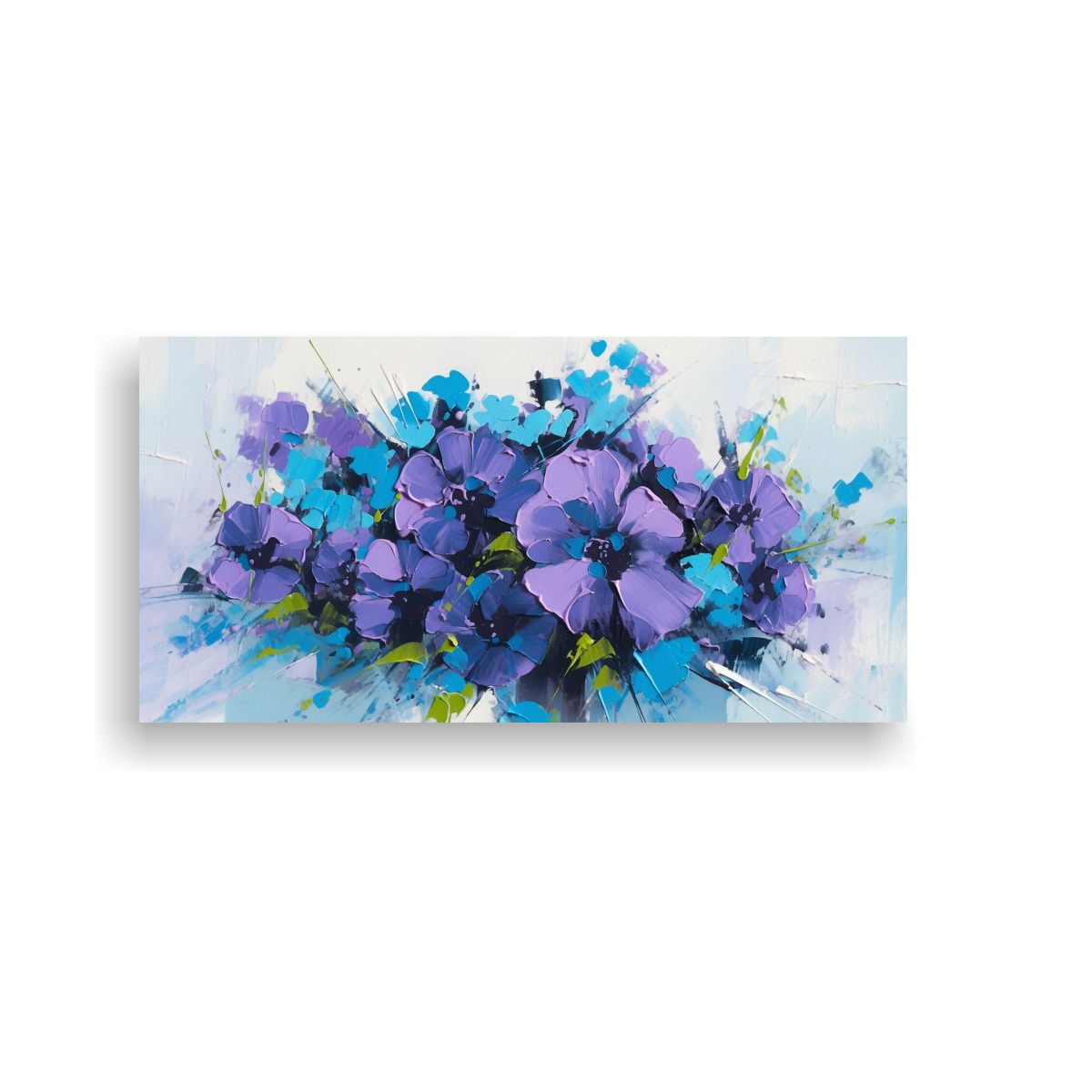 GENERICO - Pintura En Lienzo Floral En Colores Púrpura Y 100x50 Cm
