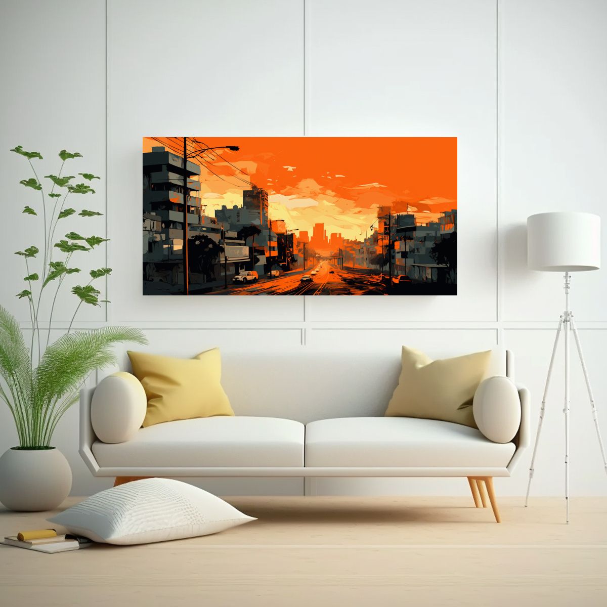 GENERICO - Pinturas Decorativas En Naranja Neonoir Para 100x50 Cm