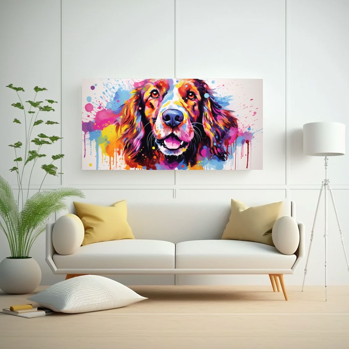 GENERICO - Setters Arcoíris Neo Pop Art Estilo Decorativo 100x50 Cm