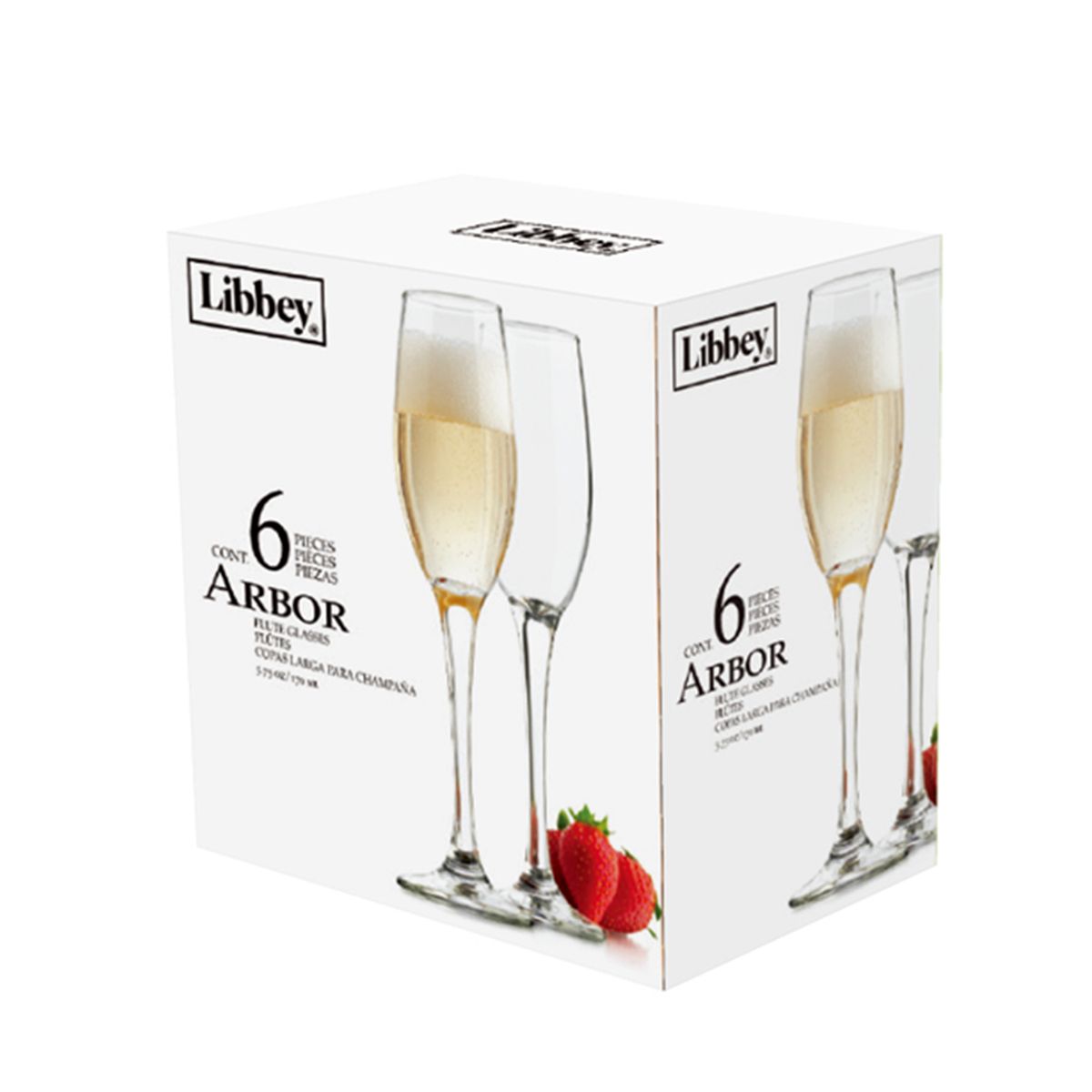 LIBBEY - SET 6 COPAS FLAUTA PERCEPTION  - LIBBEY