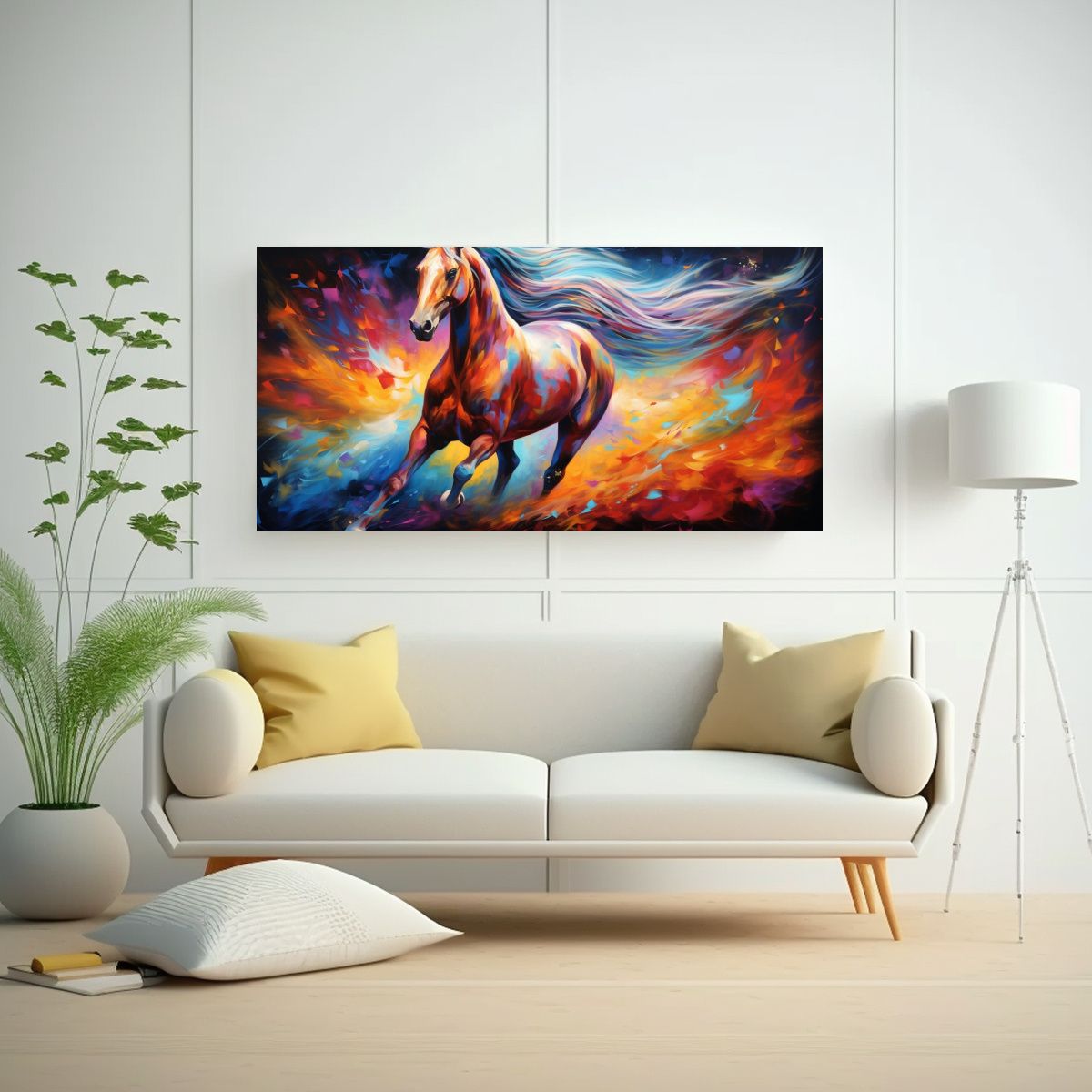 GENERICO - Pintura Al Estilo óleo Estilo árabe Caballo 60x30 Cm