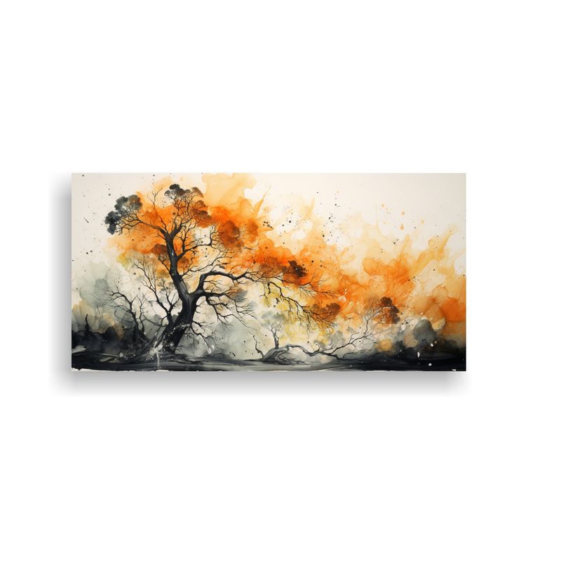 GENERICO - Cuadro Abstracto Visual De Un Árbol De Bosque 80x40 Cm