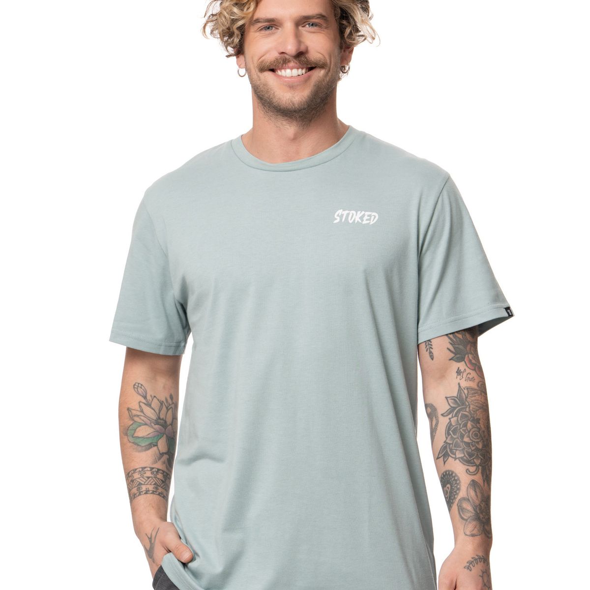 STOKED - Polera Hombre Hawai Celeste Stoked