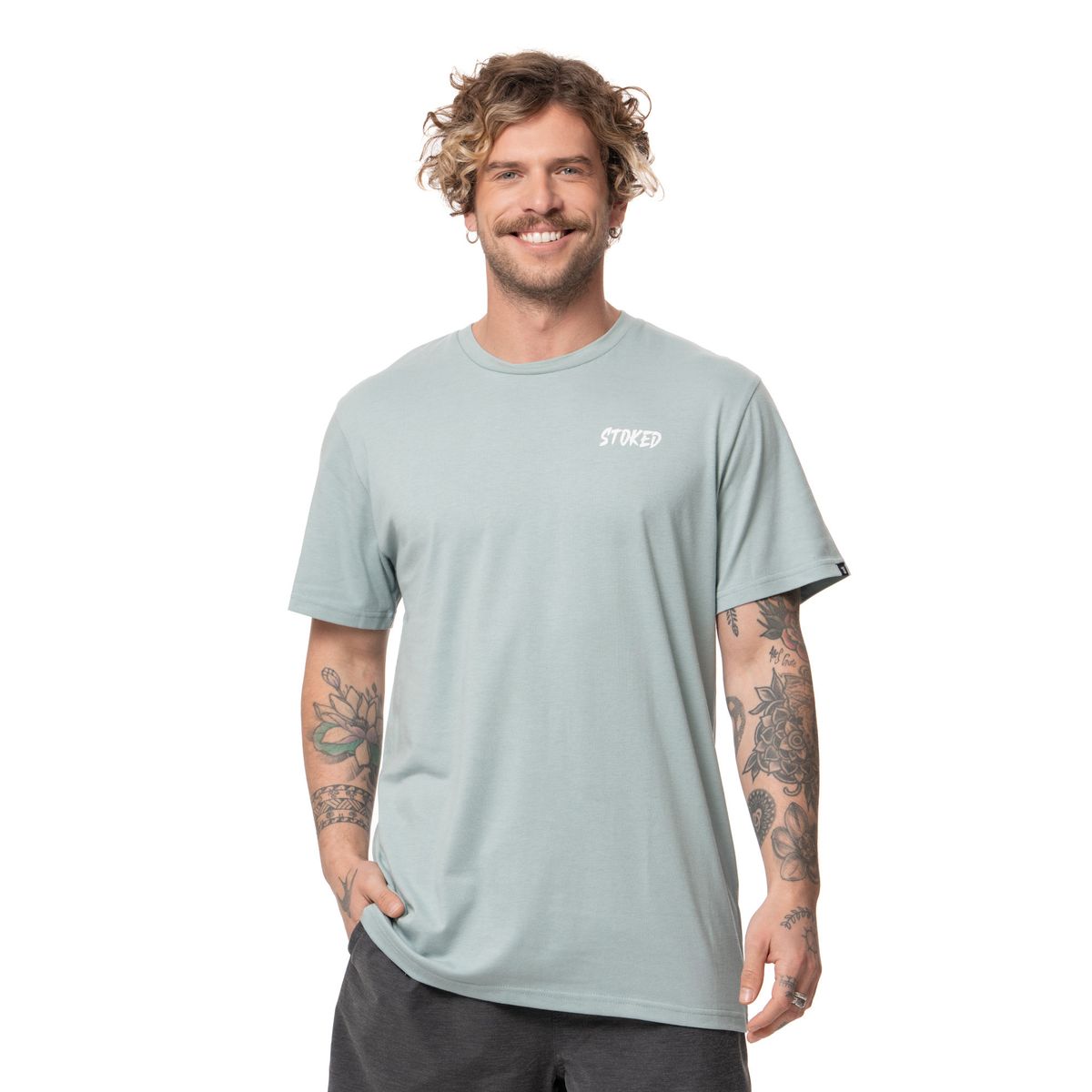 STOKED - Polera Hombre Hawai Celeste Stoked