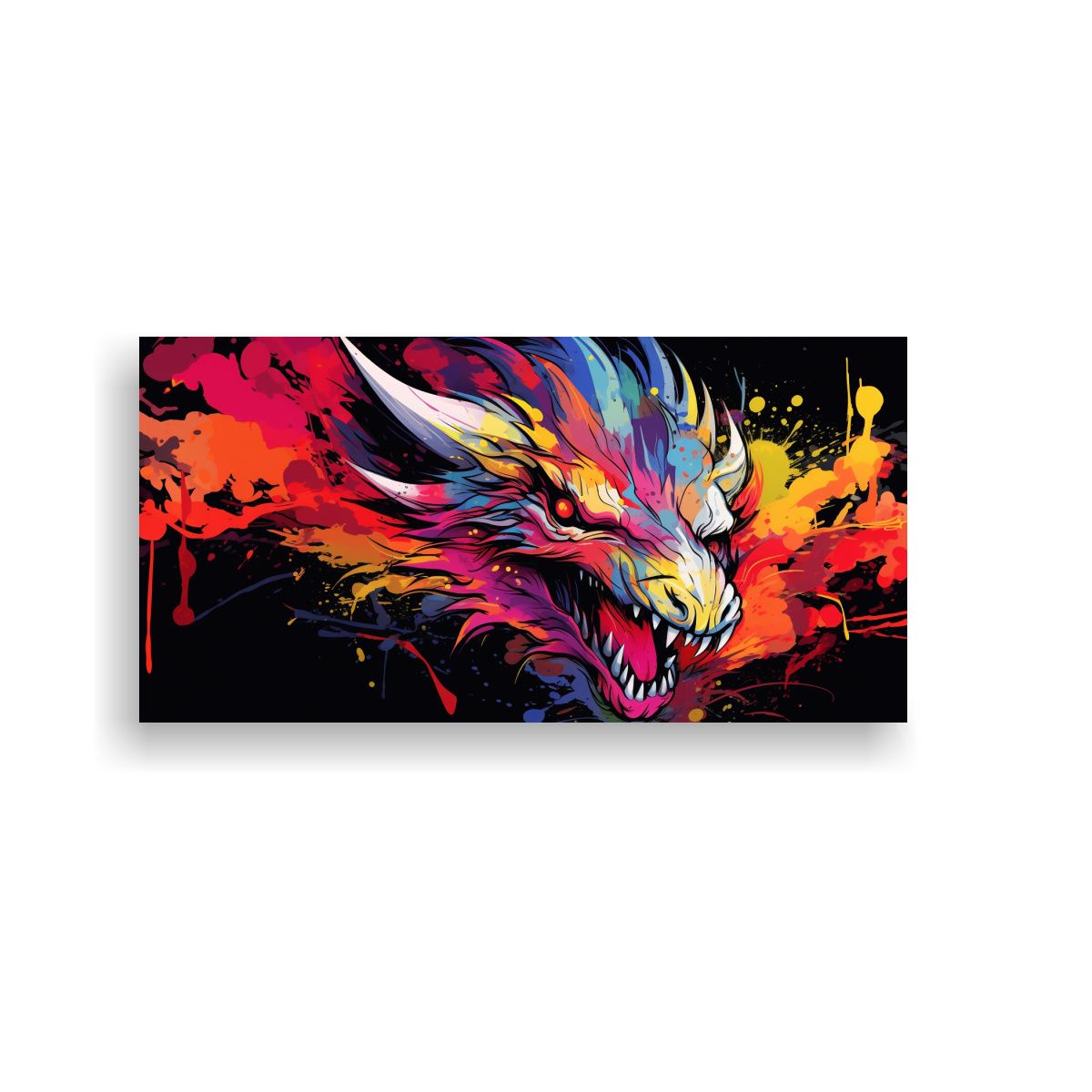 GENERICO - Pintura De Pared Luminosa De Dragón En Colores 100x50 Cm.