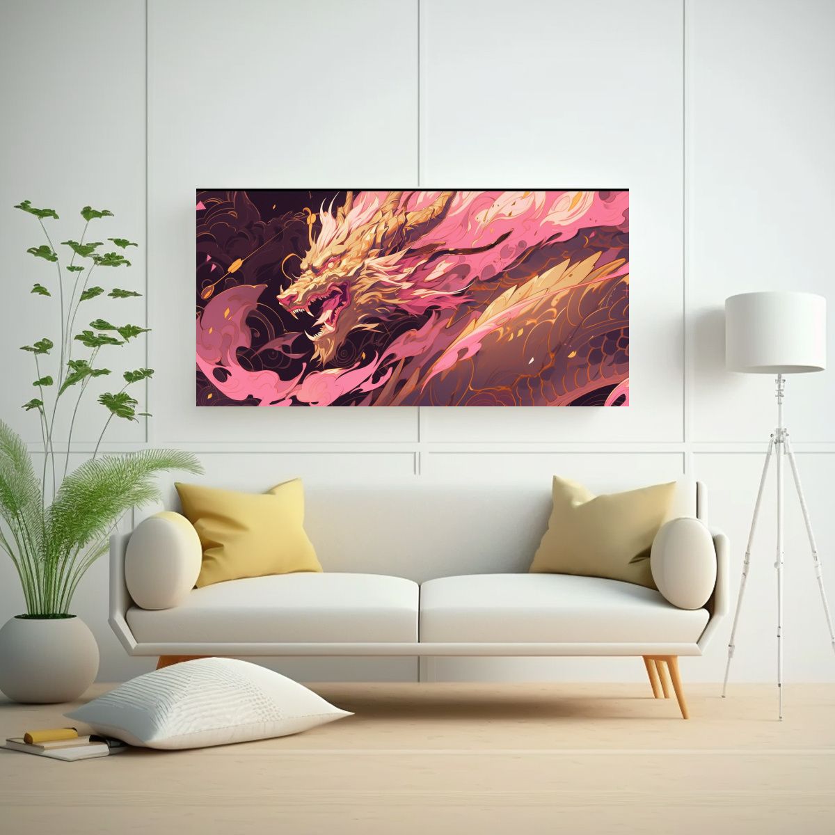 GENERICO - Pintura Decorativa Belleza Natural De Dragón En 80x40 Cm