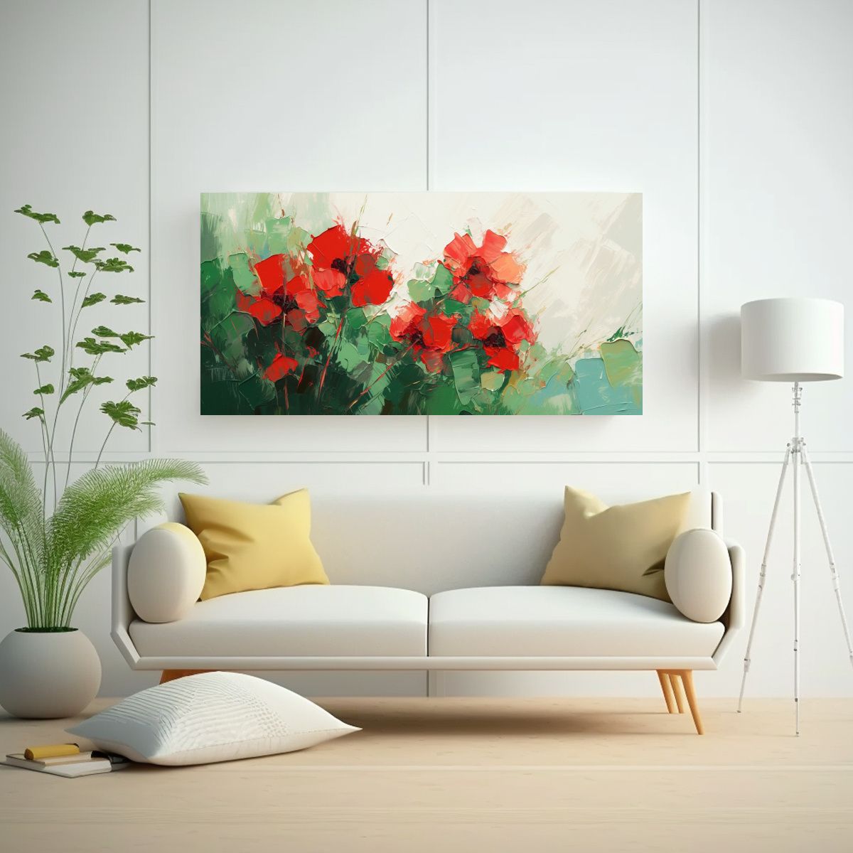 GENERICO - Pintura En Lienzo De Escena Creativa Con Flores 100x50 Cm