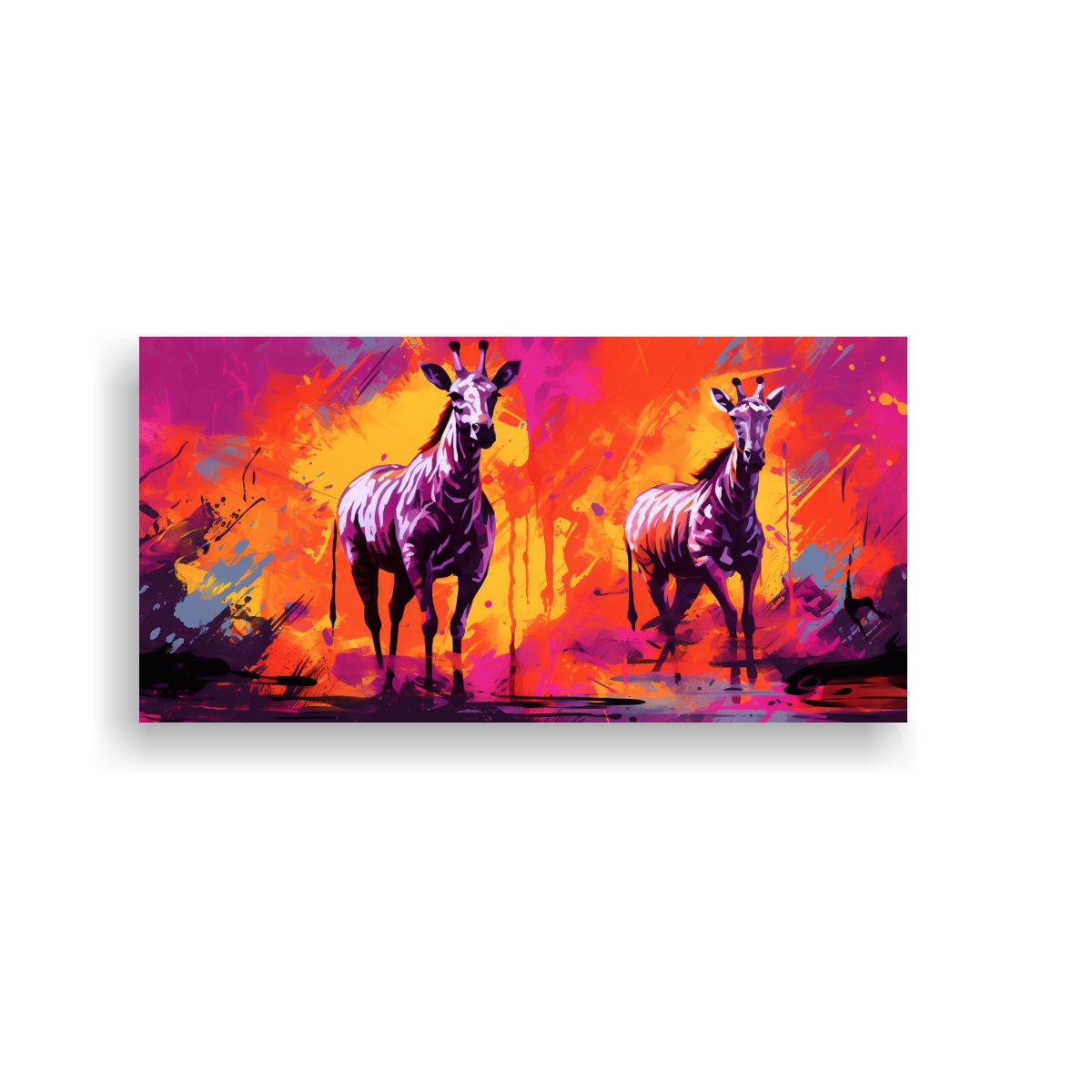 GENERICO - Cuadro Colores Efecto Safari Animales Vibrantes Y 100x50 Cm