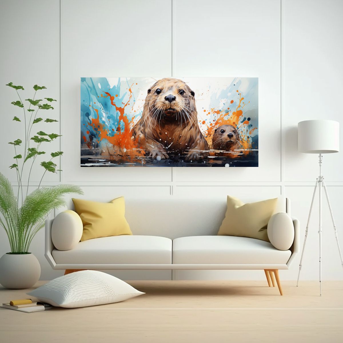 GENERICO - Pintura Acuarela Colorida Estilo Arte Forma 80x40 Cm