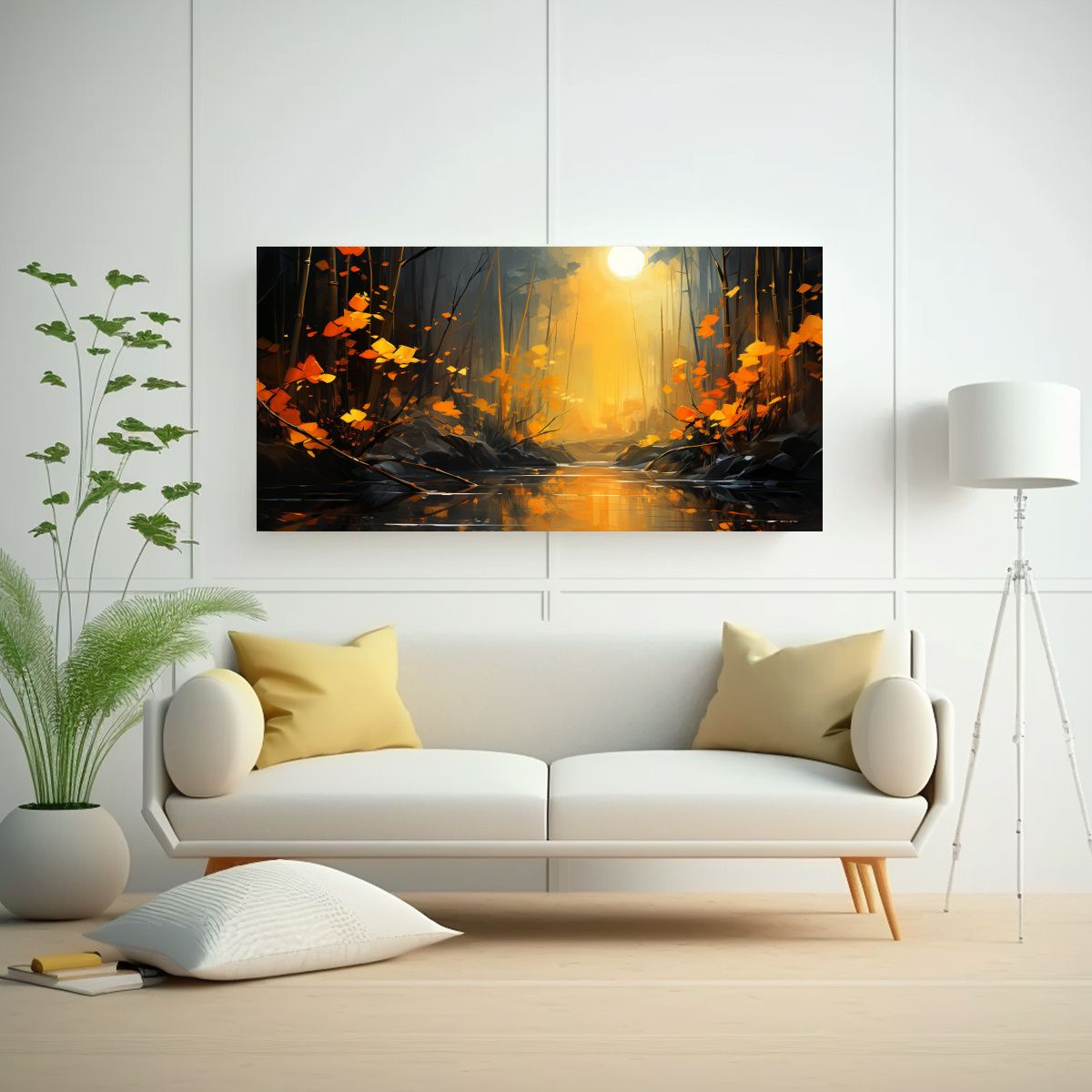 GENERICO - Pintura En Bastidor Diseño Alegría Bambú En 100x50 Cm