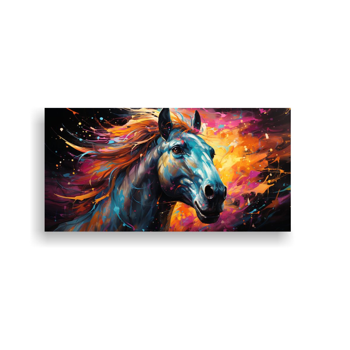 GENERICO - Tela En Bastidor Moderno Con Unicornio En Colores 80x40 Cm