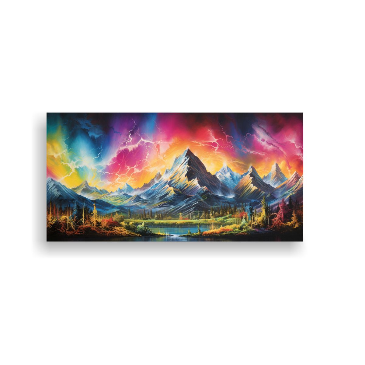 GENERICO - Pinturas Decorativas De Montañas Y Arcoíris 80x40 Cm