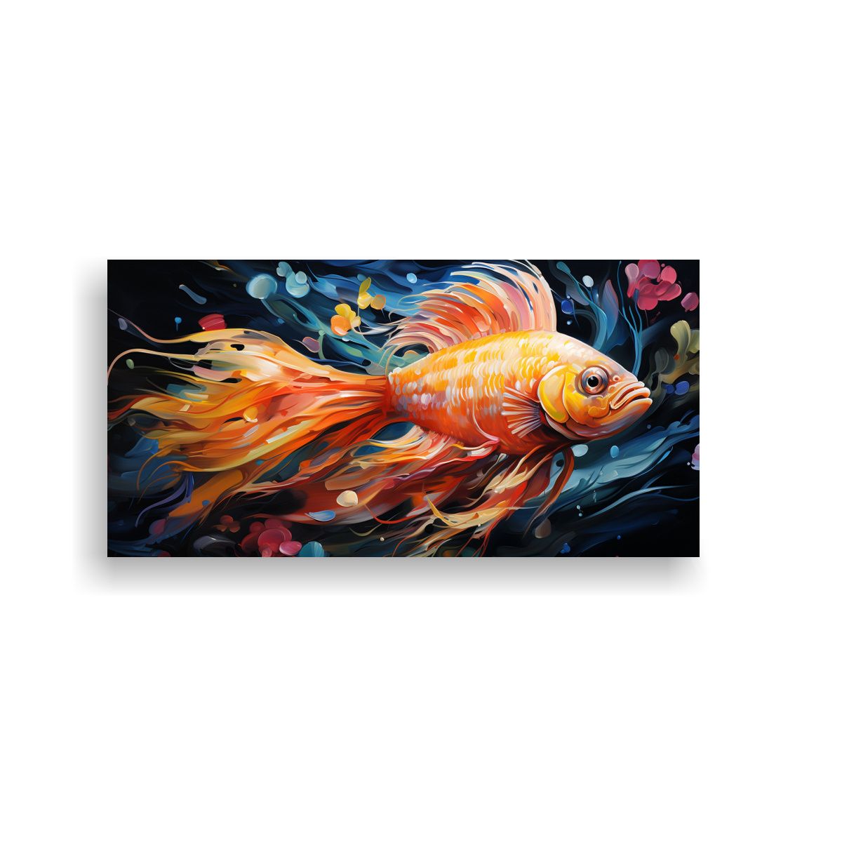 GENERICO - Pintura Al Estilo óleo Estilo Zebrafish Intenso 100x50 Cm