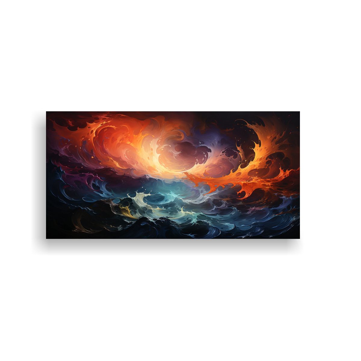 GENERICO - Pintura Al Estilo óleo Armonía Cromática 80x40 Cm