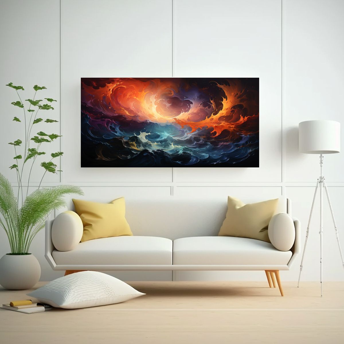 GENERICO - Pintura Al Estilo óleo Armonía Cromática 80x40 Cm