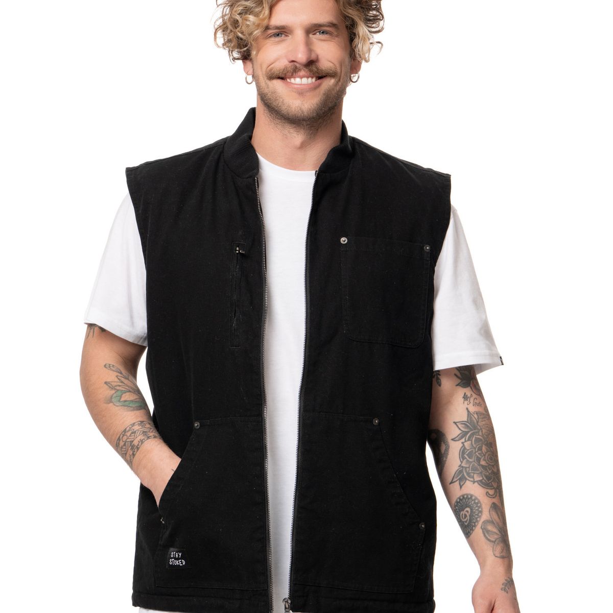 STOKED - Chaqueta Hombre Vest Fisher Azul Stoked