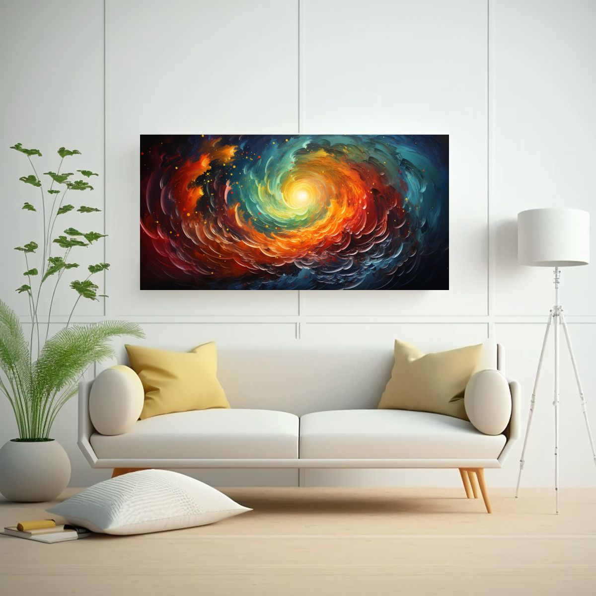 GENERICO - Pintura Horizontal De Canva Con Dos Remolinos De 100x50 Cm