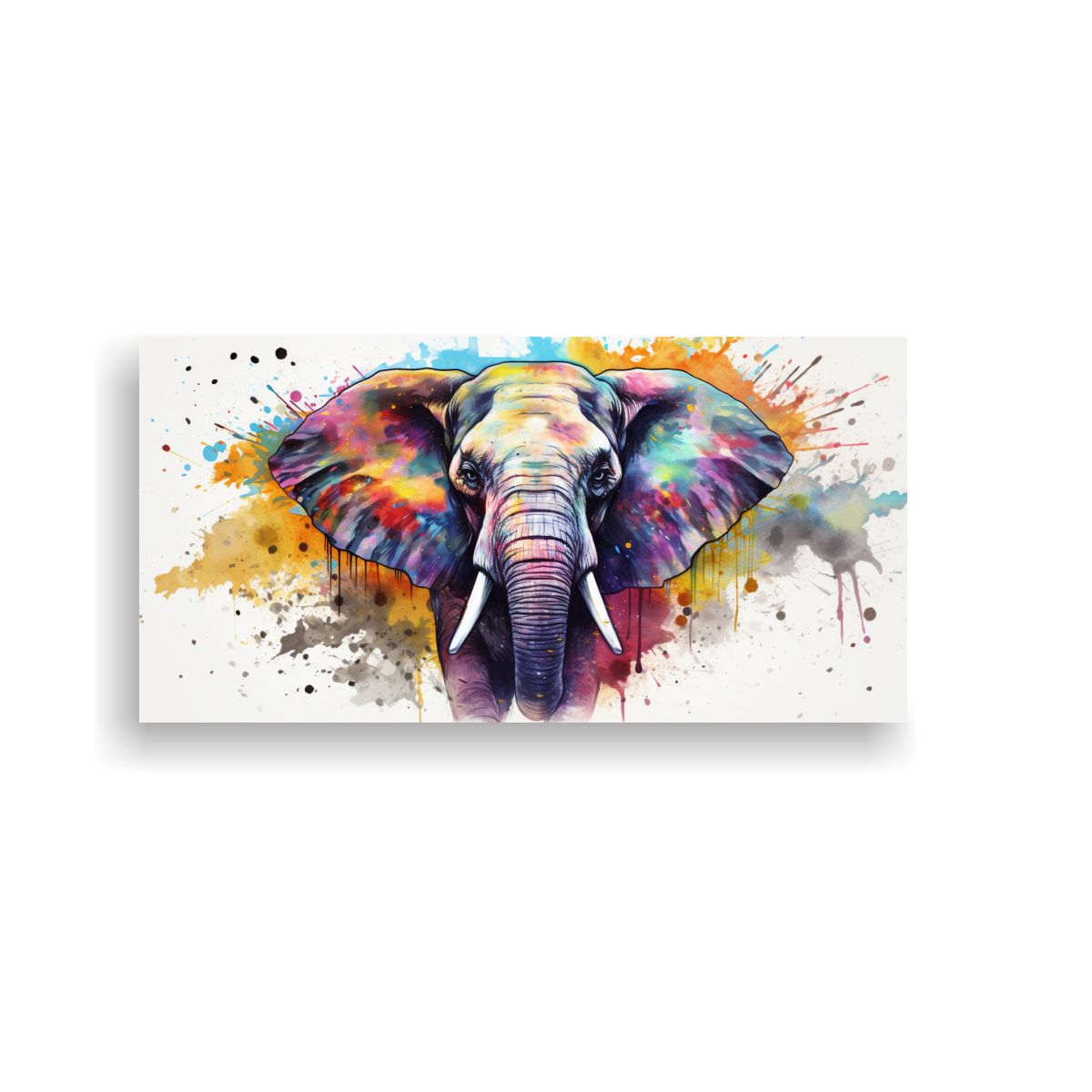 GENERICO - Pintura De Pared Elefante Asiático Acuarela 60x30 Cm