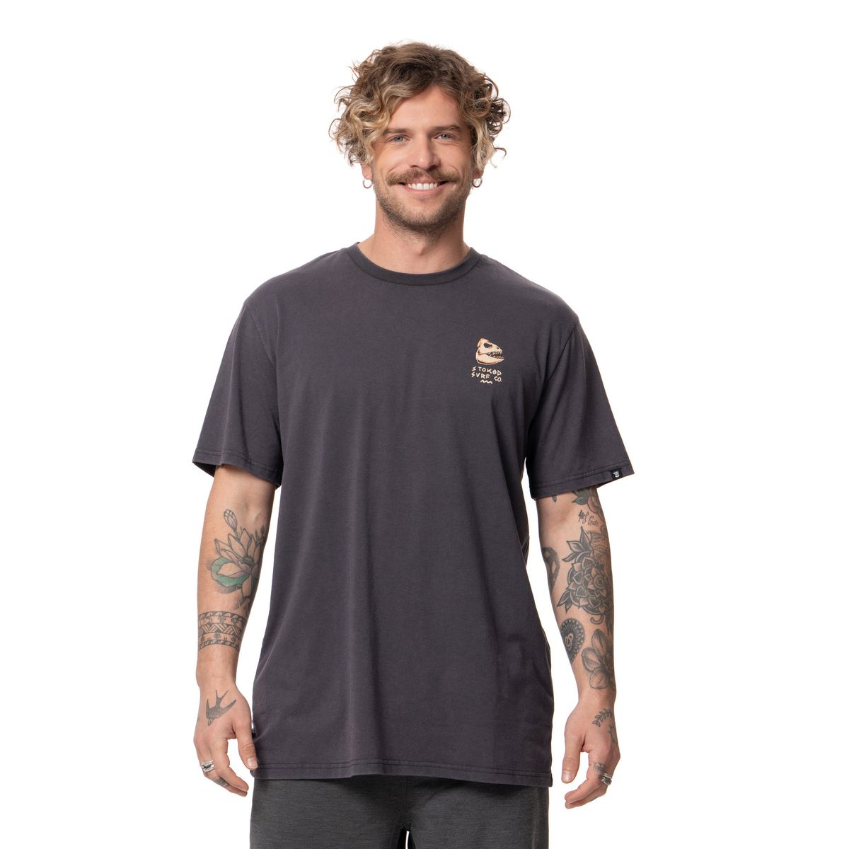 STOKED - Polera Hombre Fish Gris Stoked