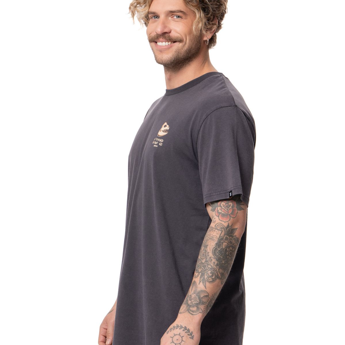 STOKED - Polera Hombre Fish Gris Stoked