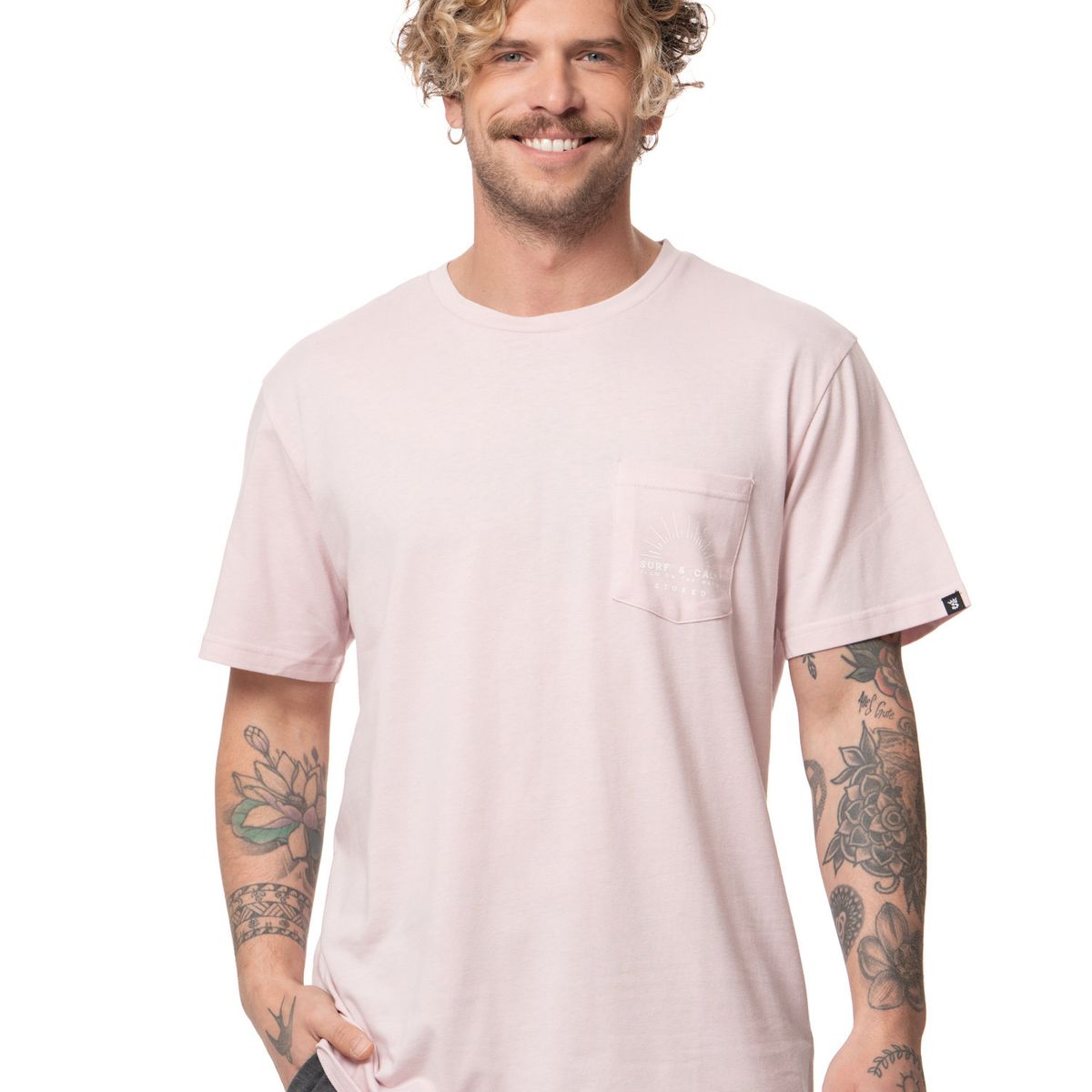 STOKED - Polera Hombre Calm Rosado Stoked