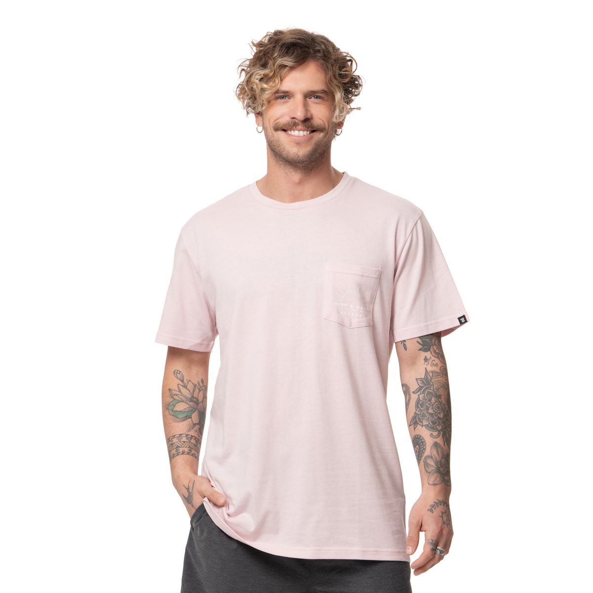 STOKED - Polera Hombre Calm Rosado Stoked