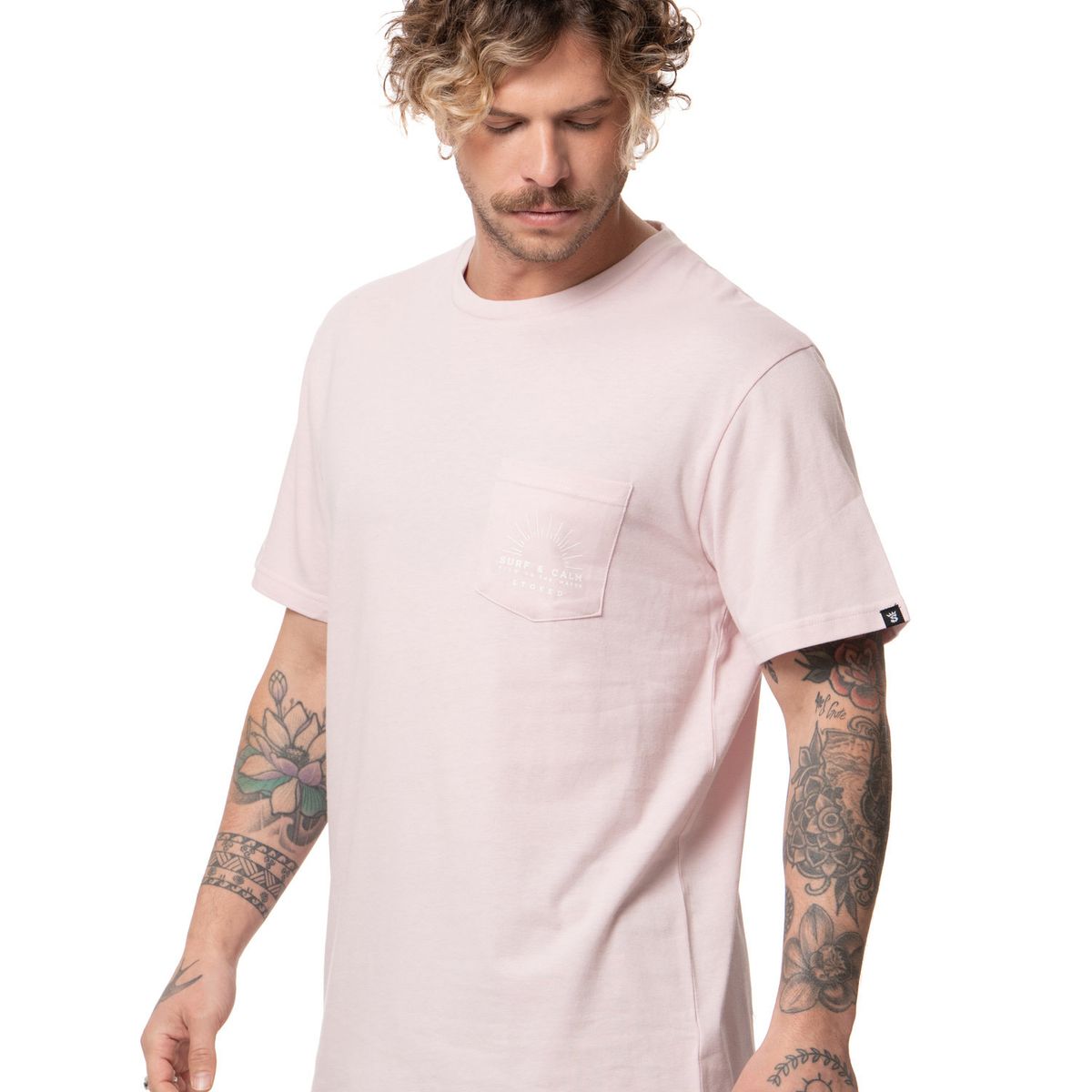STOKED - Polera Hombre Calm Rosado Stoked