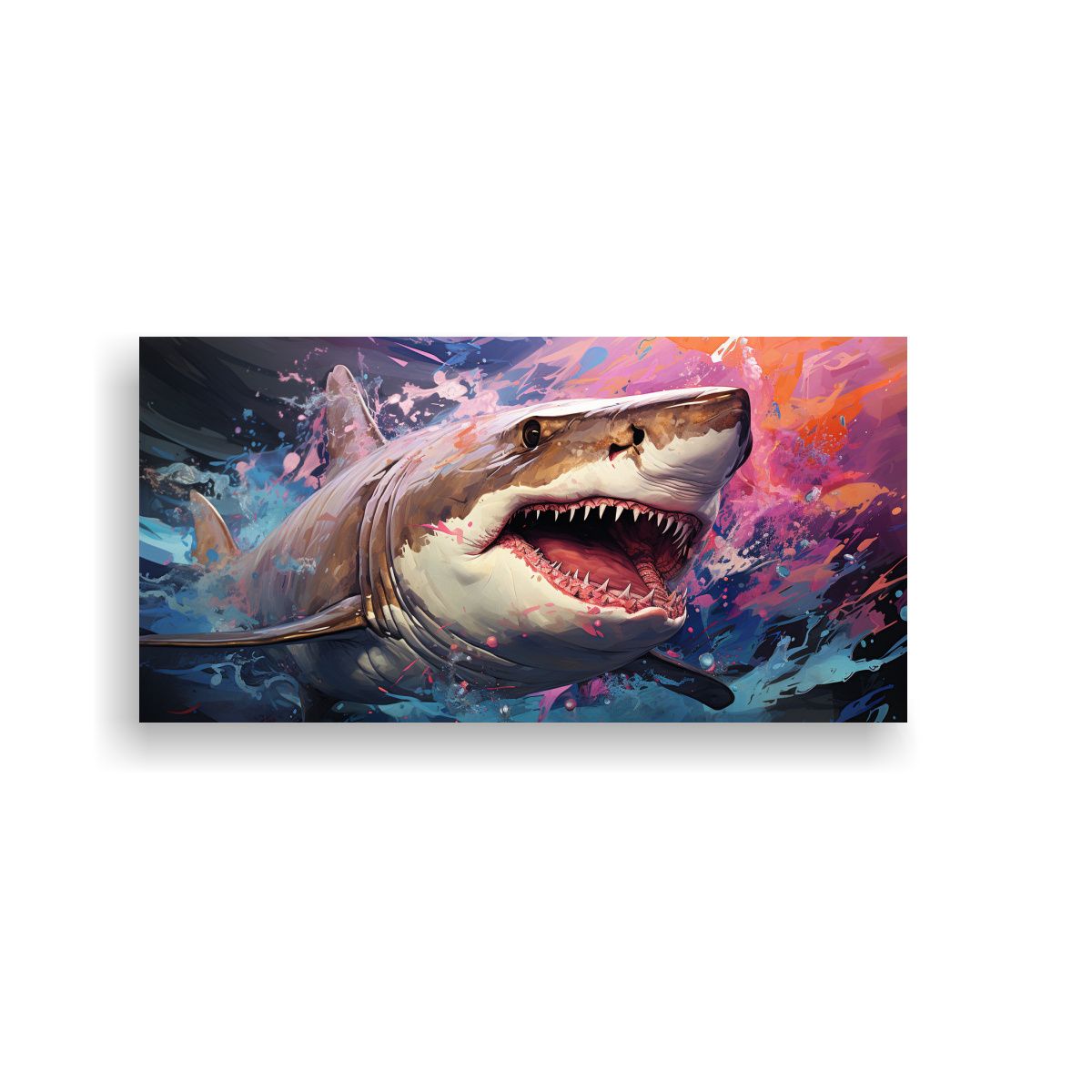 GENERICO - Dibujo Adorno De Tiburón Peregrino En Colores 80x40 Cm