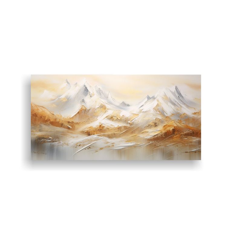 GENERICO - Pintura Abstracta De Montañas Nevadas Con 100x50 Cm