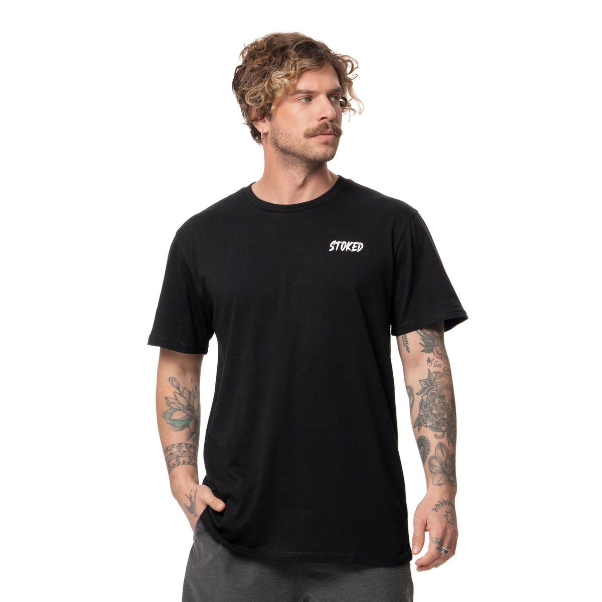 STOKED - Polera Hombre Hawai Negro Stoked