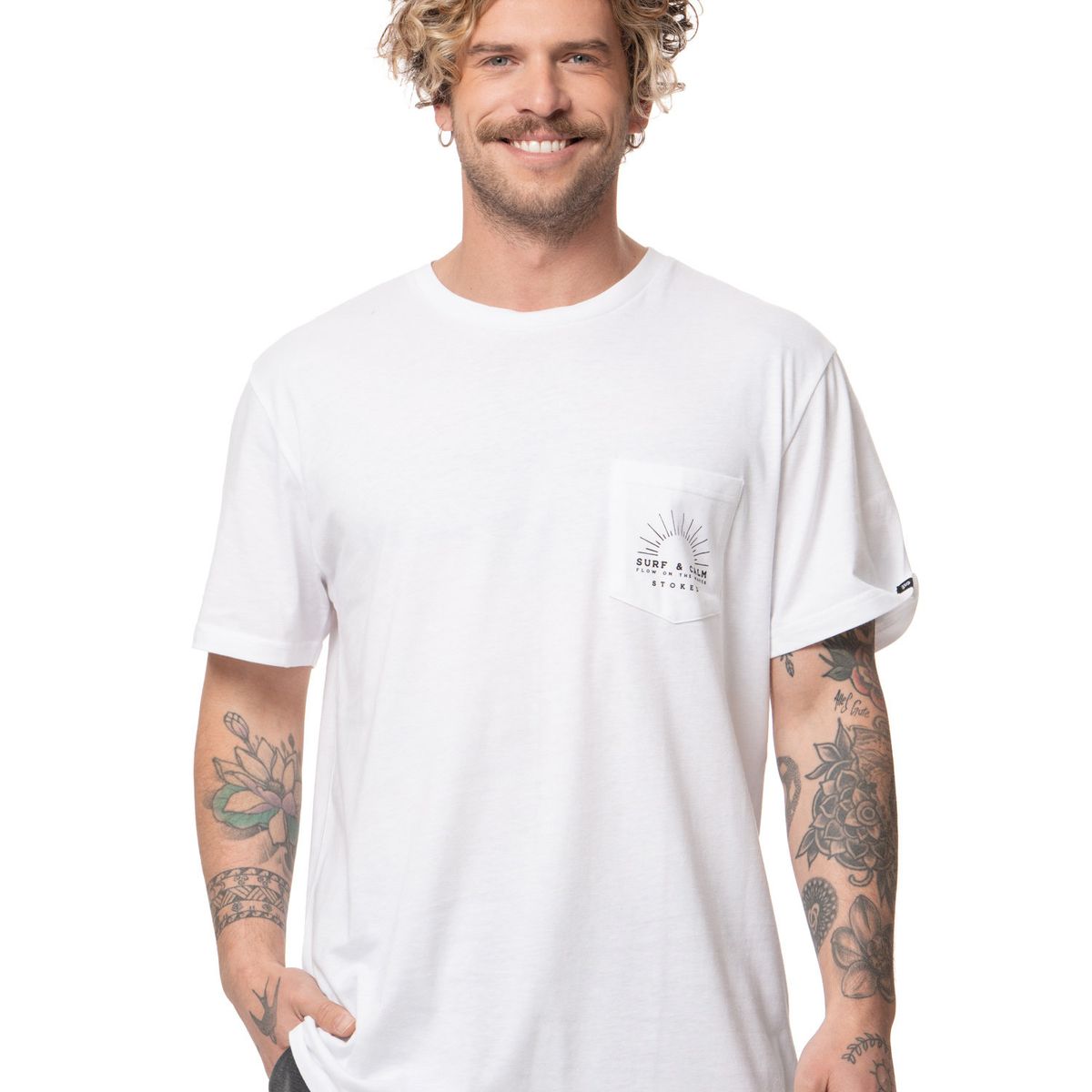 STOKED - Polera Hombre Calm Blanco Stoked