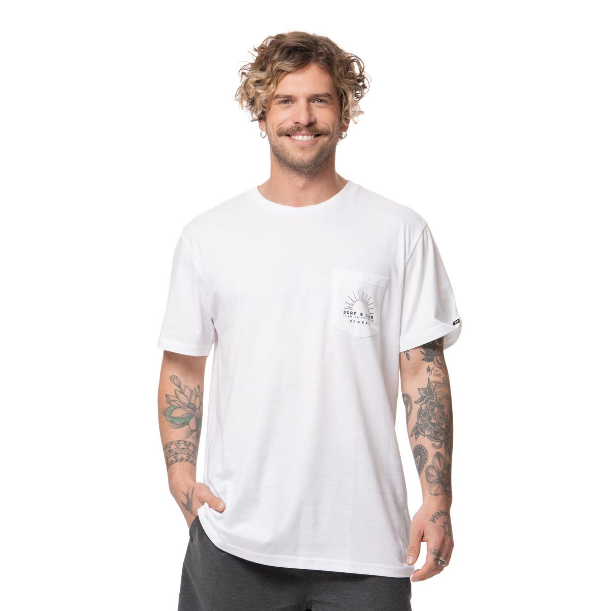 STOKED - Polera Hombre Calm Blanco Stoked