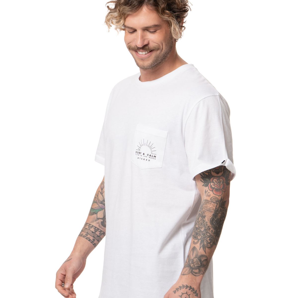 STOKED - Polera Hombre Calm Blanco Stoked