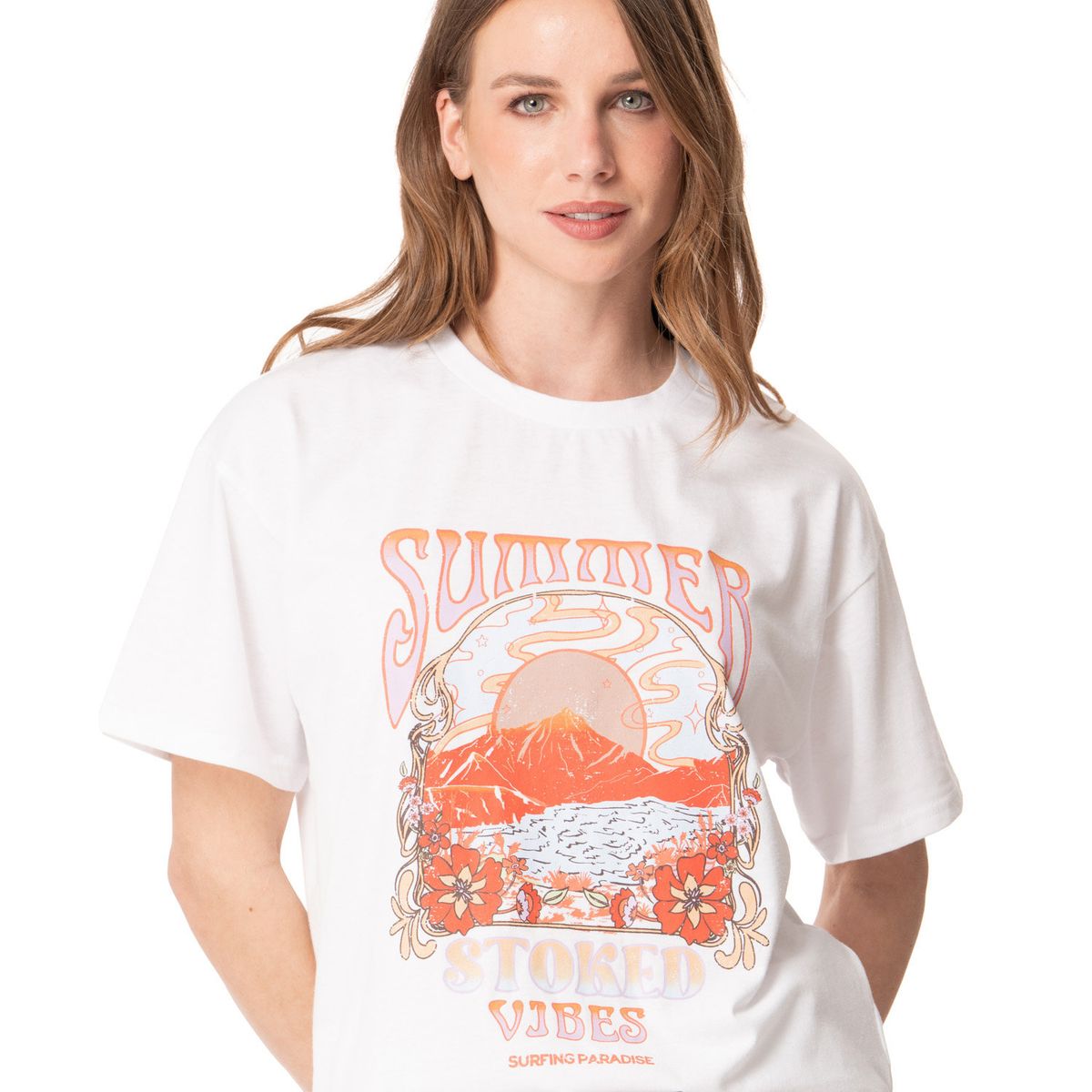 STOKED - Polera Mujer Sunshine Blanco Stoked