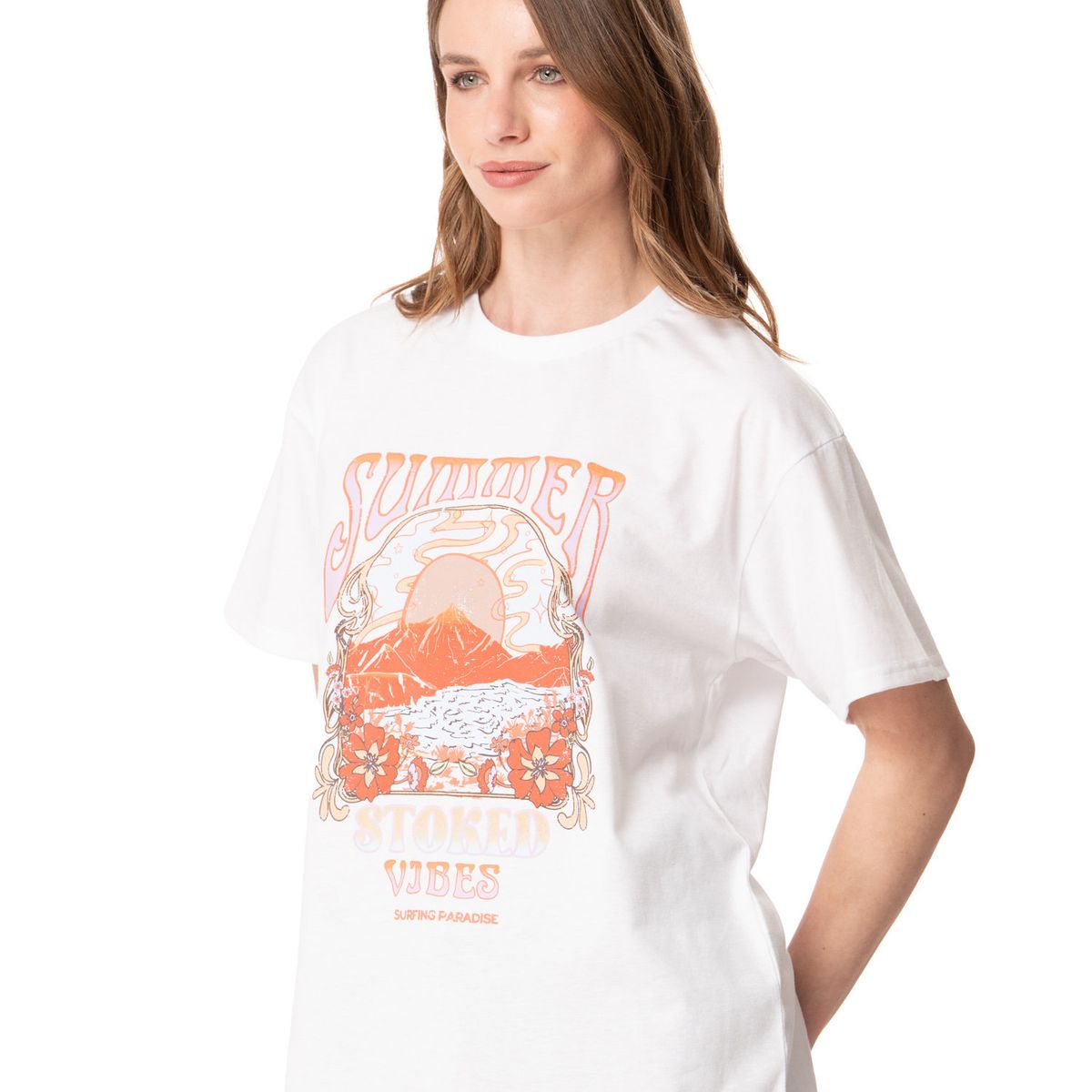 STOKED - Polera Mujer Sunshine Blanco Stoked