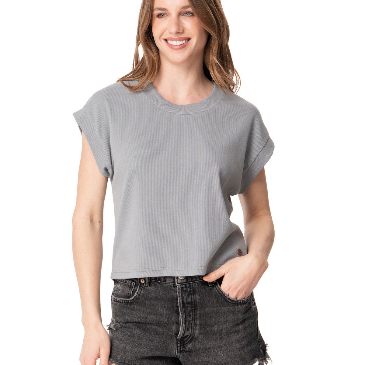 STOKED - Polera Mujer Bambu Gris Stoked