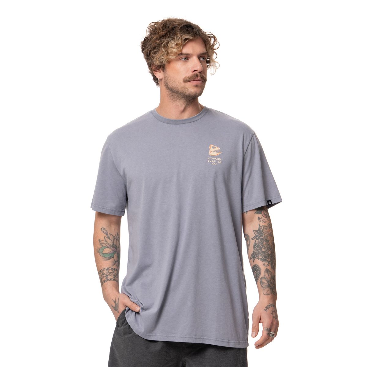 STOKED - Polera Hombre Fish Azul Stoked