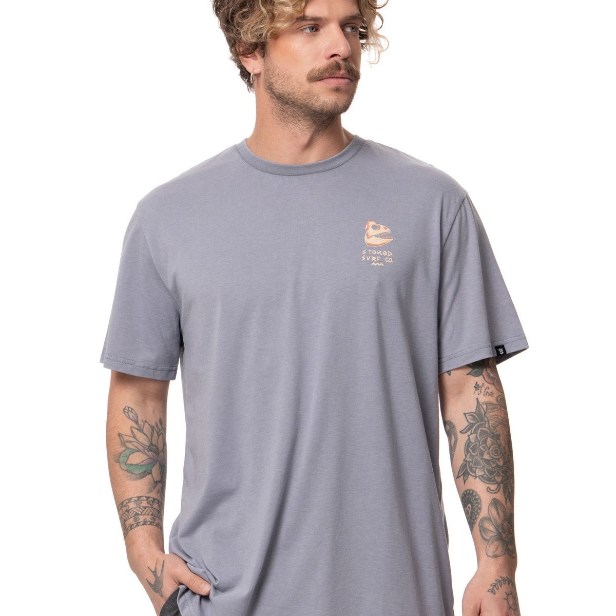 STOKED - Polera Hombre Fish Azul Stoked