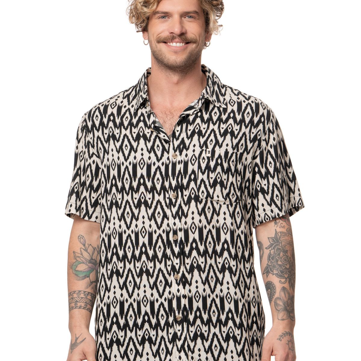 STOKED - Camisa Hombre Hooks Gris Stoked