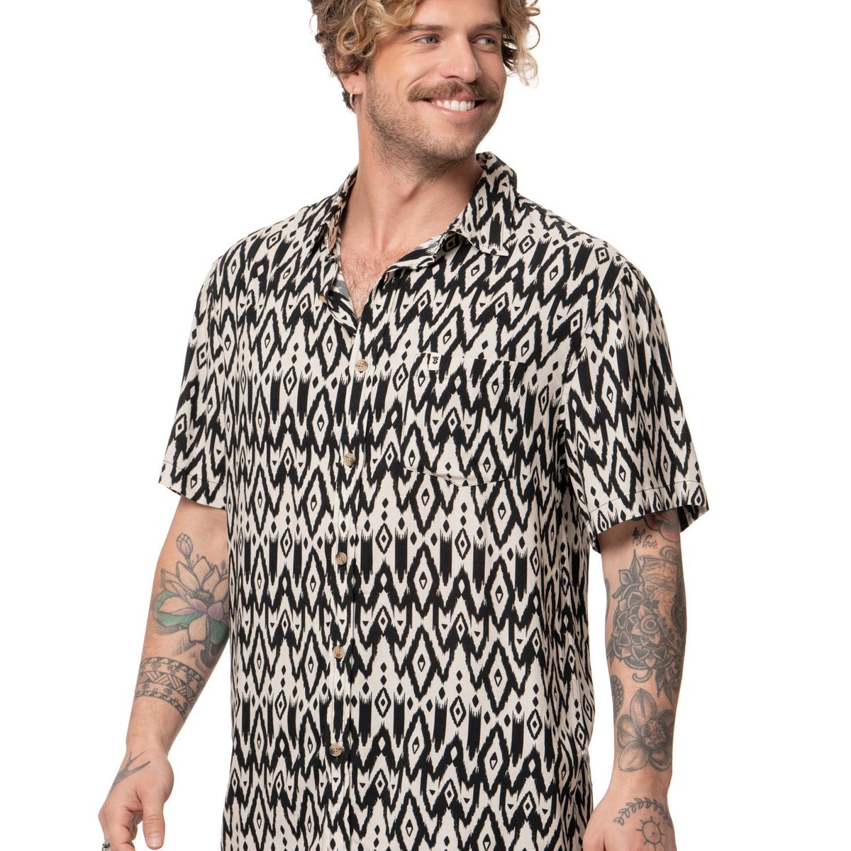 STOKED - Camisa Hombre Hooks Gris Stoked