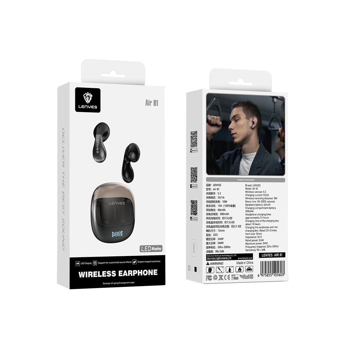 LENYES - Audífonos Lenyes Air81 Bluetooth 5.3