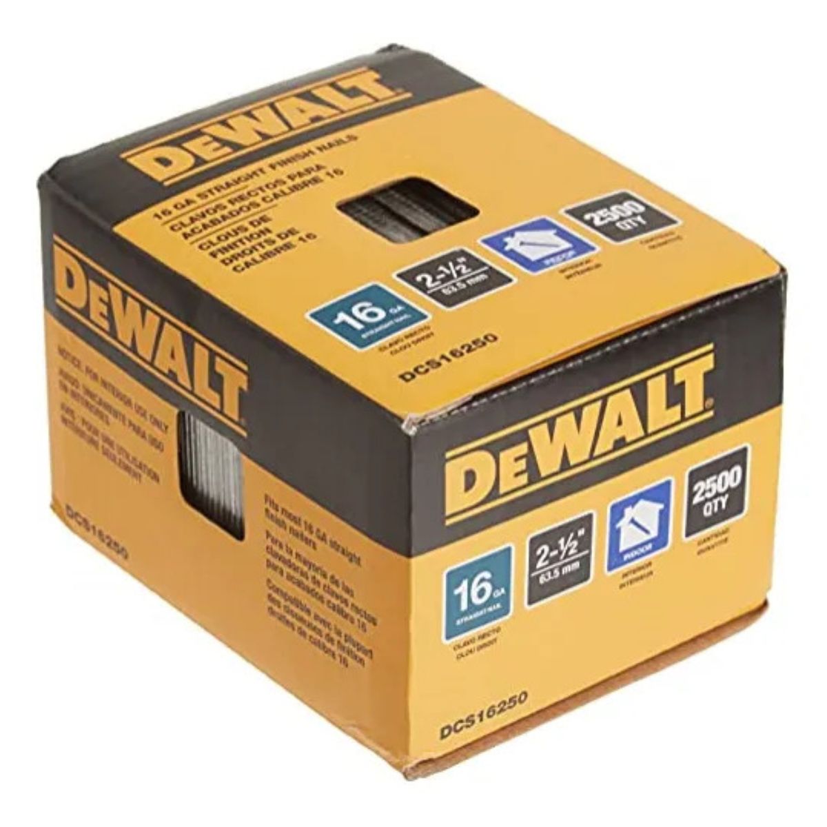 DEWALT - Clavo De Acabado 16ga 2-1/2'' 2500 Un Dewalt Dcs16250