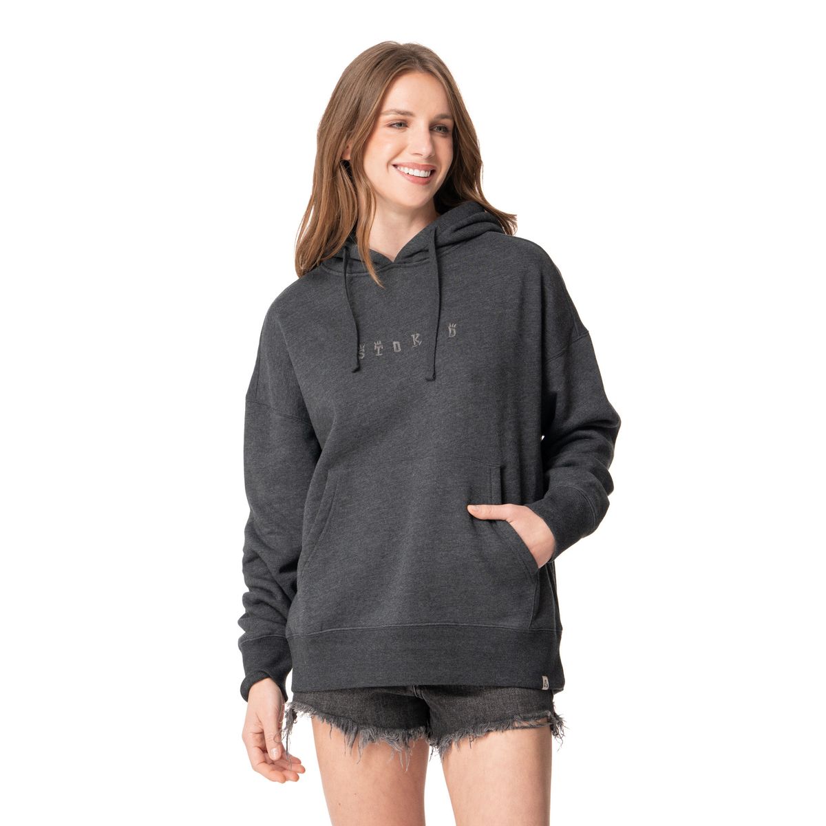 STOKED - Poleron Mujer Sunny Gris Stoked