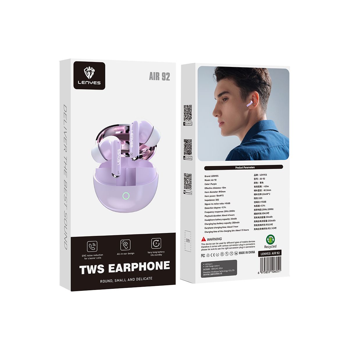 LENYES - Audífonos inalámbricos Lenyes Air92
