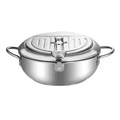GENERICO - Olla Freidora Aceite Acero Inoxidable De Temperatura Control Color Plata