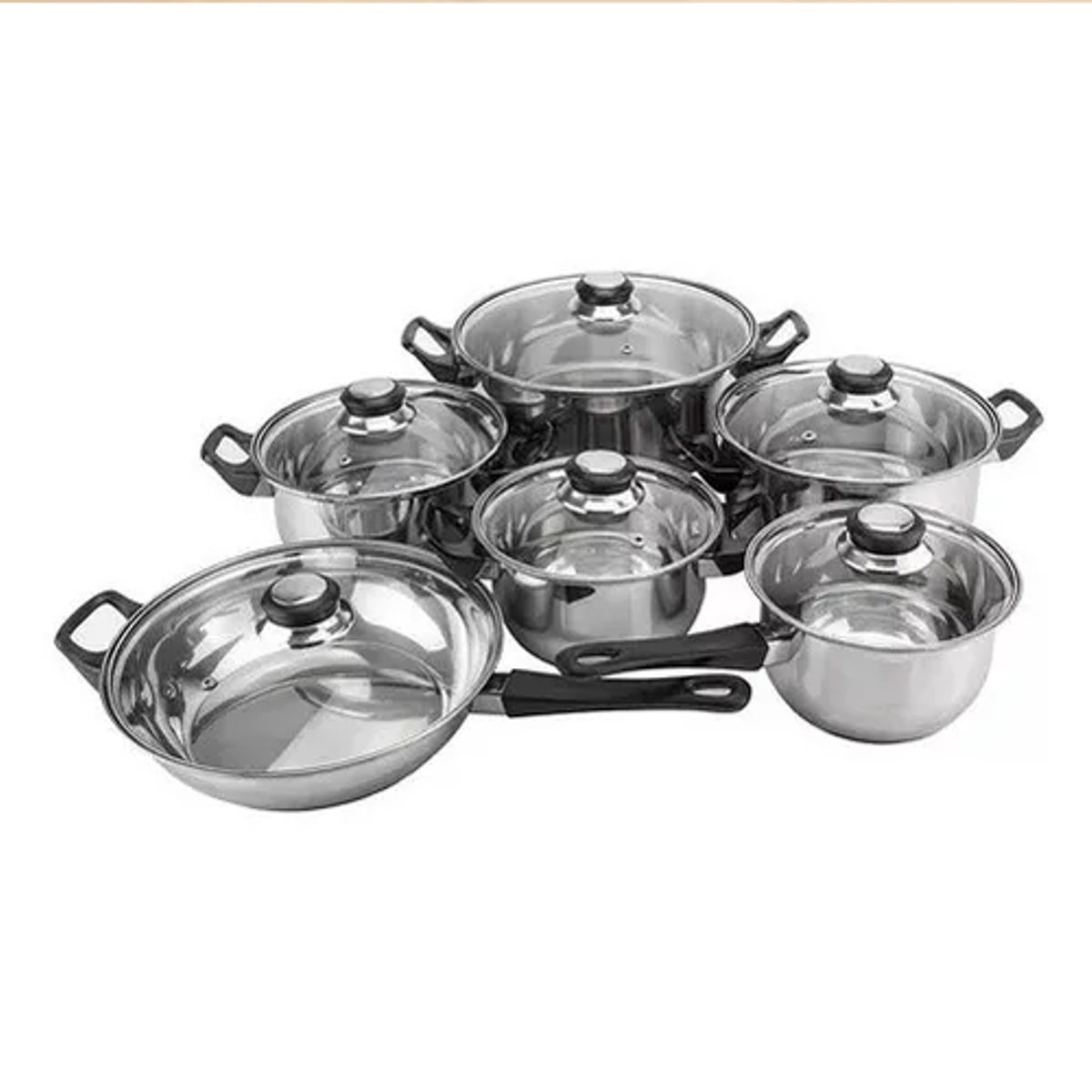 GENERICO - Bateria de Cocina de 12 Piezas Magefesa Color Plateado