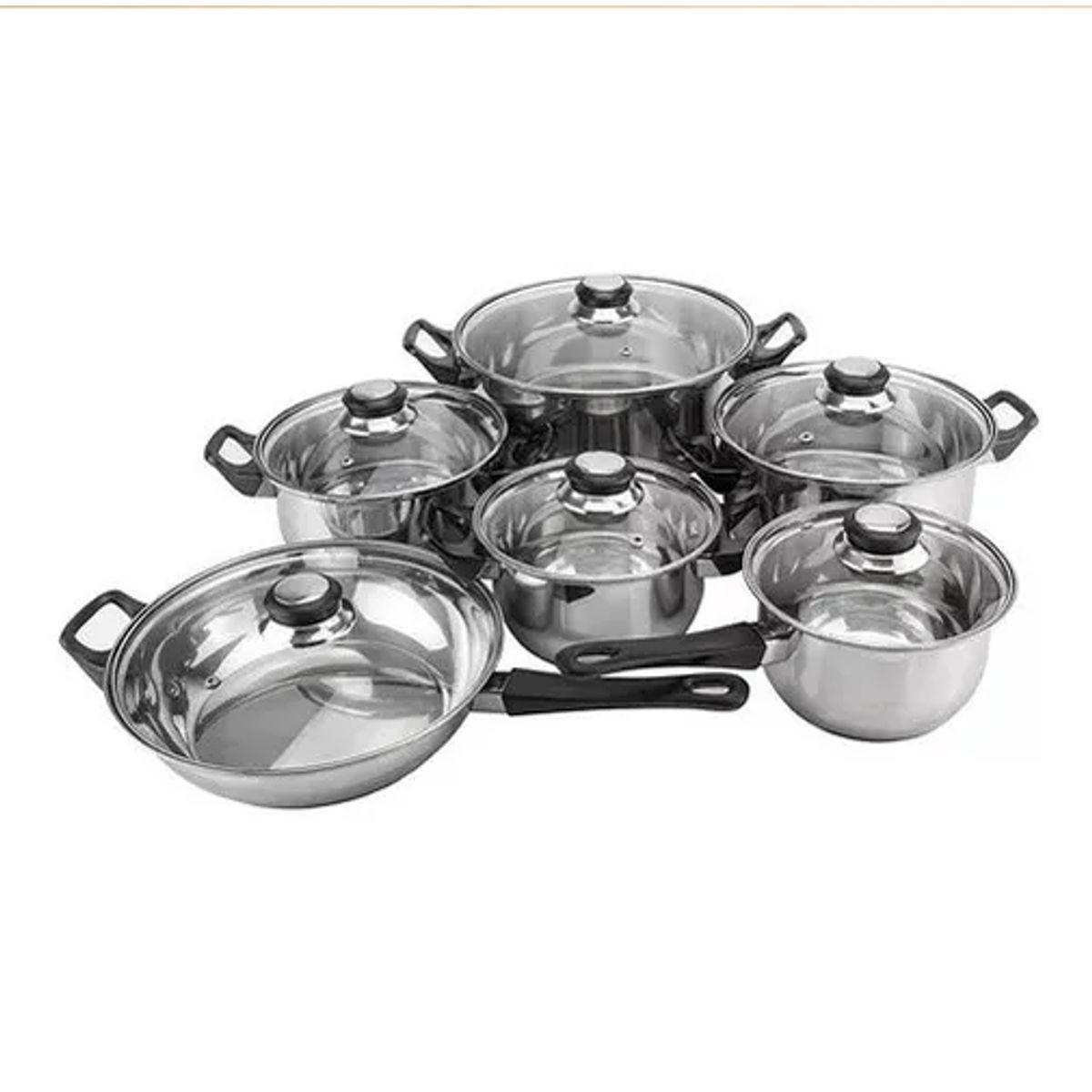 GENERICO - Bateria de Cocina de 12 Piezas Magefesa Color Plateado