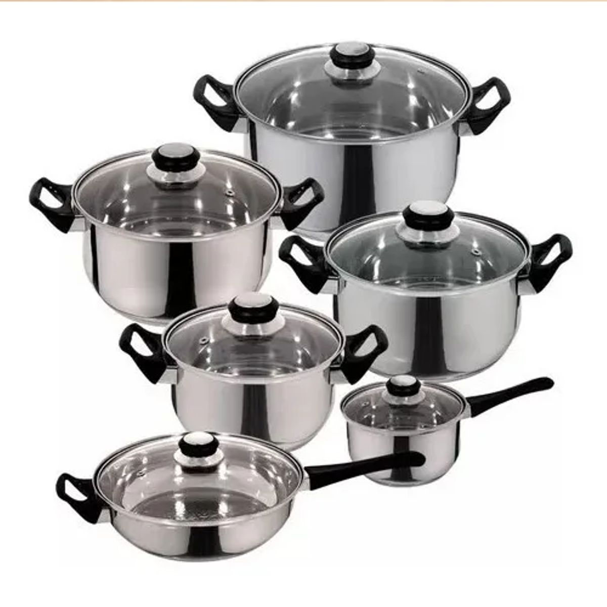 GENERICO - Bateria de Cocina de 12 Piezas Magefesa Color Plateado
